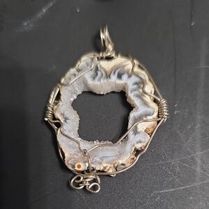 Silver Geode Pendant Necklace